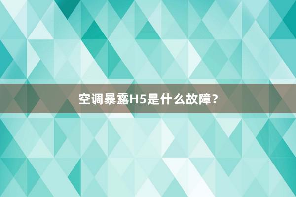 空调暴露H5是什么故障？